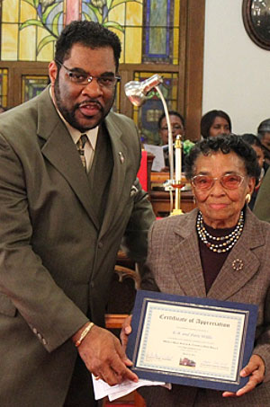 Pictured: Rev. Dr. Danny L. Boyd, Pastor and Mrs. Mittie Willis.